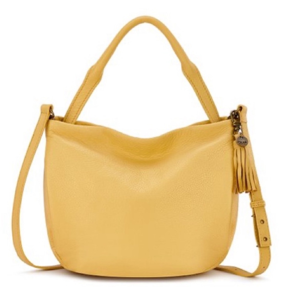 The Sak Collective Sunlight Yellow Leather Tassel Shoulder Bag Crossbody Hobo